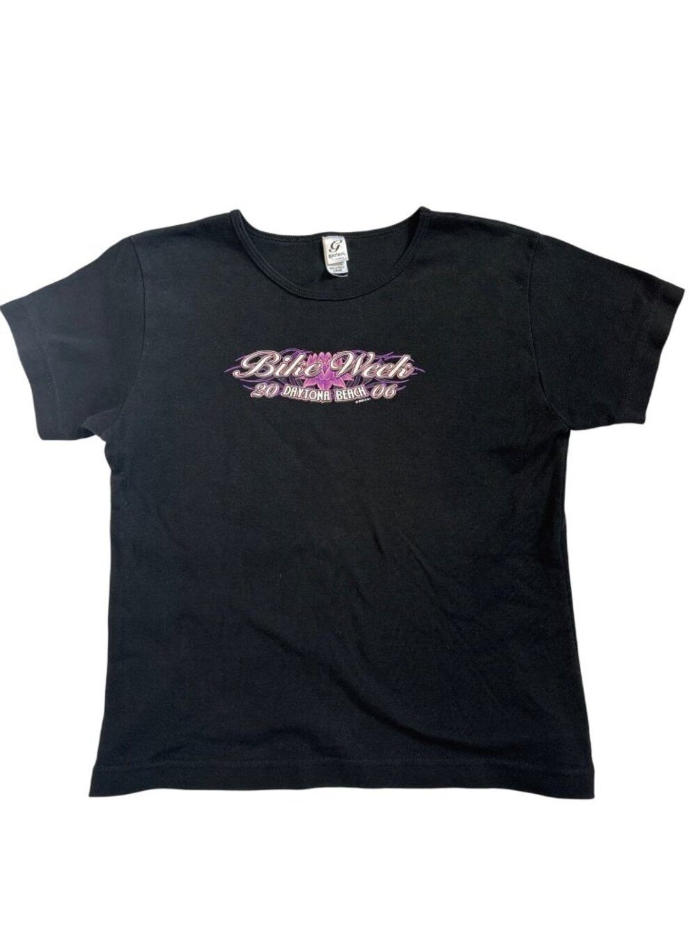 Vintage Gaziani Daytona Beach Bike Week 2006 T-Shirt Sz L Black Flames
